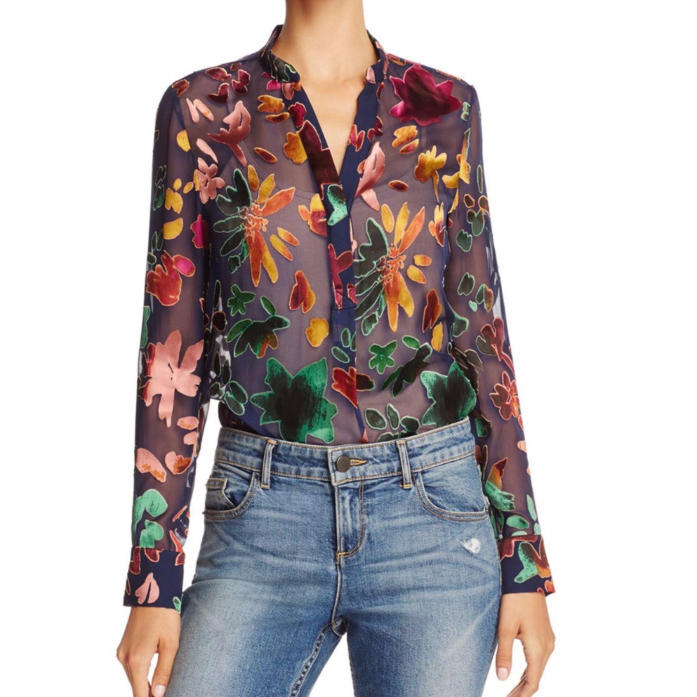Alice and Olivia Amos Burnout Tunic